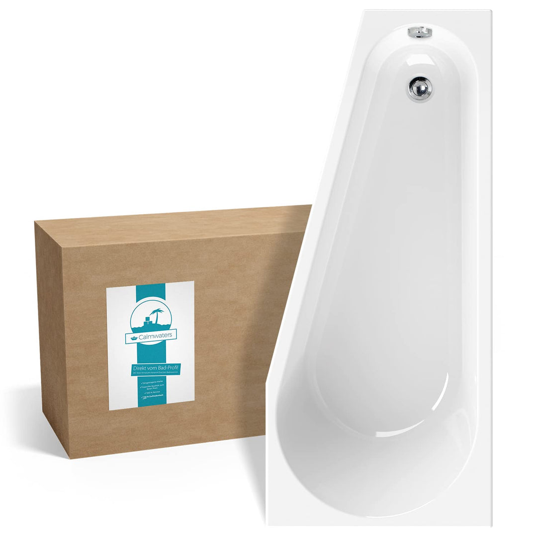 Calmwaters® Raumsparende Eckbadewanne 160x70 cm, Acrylwanne Essential Small, platzsparende Badewanne