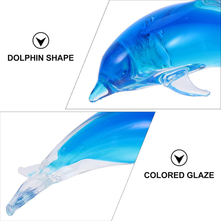 BESPORTBLE Glas Delfin Figur Ornamente Glas Meer Tier Kunst Glas Sammelfiguren Meer Ozean Matrose De