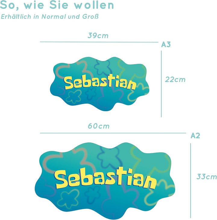 Elbeffekt Schwamm Schild aus Holz- personalisierbares Geschenk - Kinderzimmer Deko - Wohnzimmer Deko