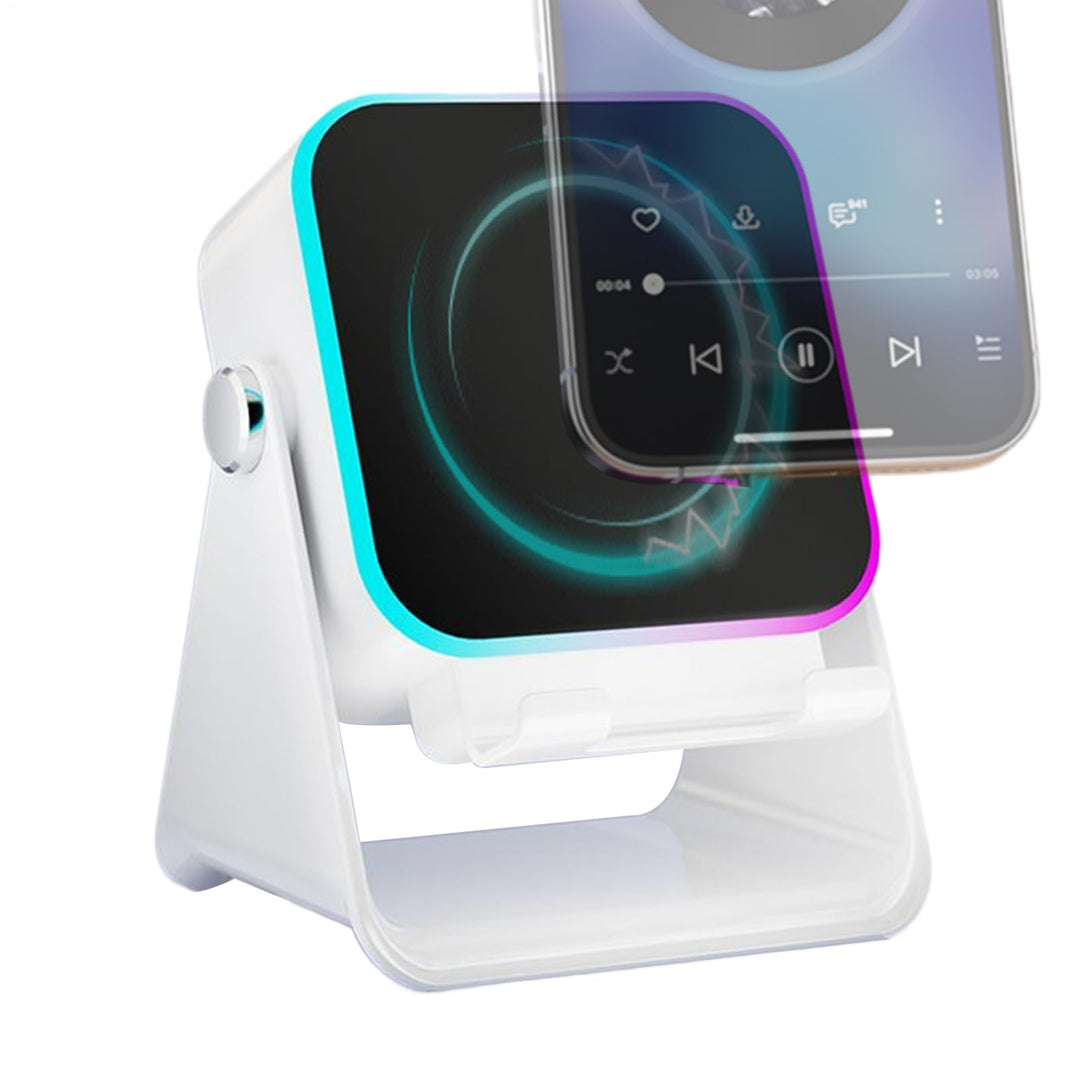 Induktionslautsprecher – Klappbarer Audio-Bracket Station mit Licht, 10 W Telefonhalterung, Induktio