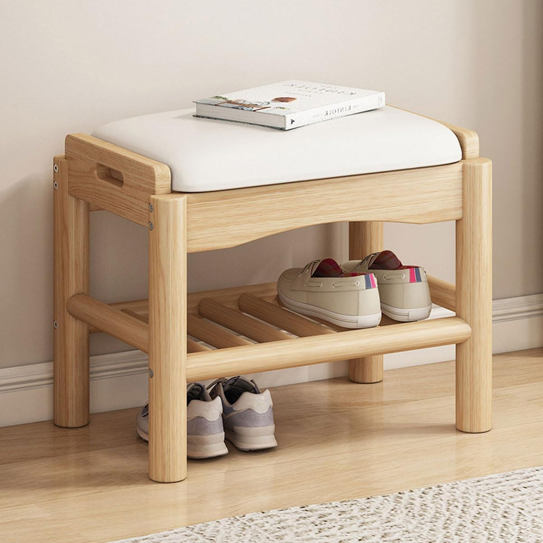 Schuhbank Holz mit Sitzfläche, Sitzbank mit Stauraum Holz, Schuhschrank Klein mit Sitzbank, Schuhreg