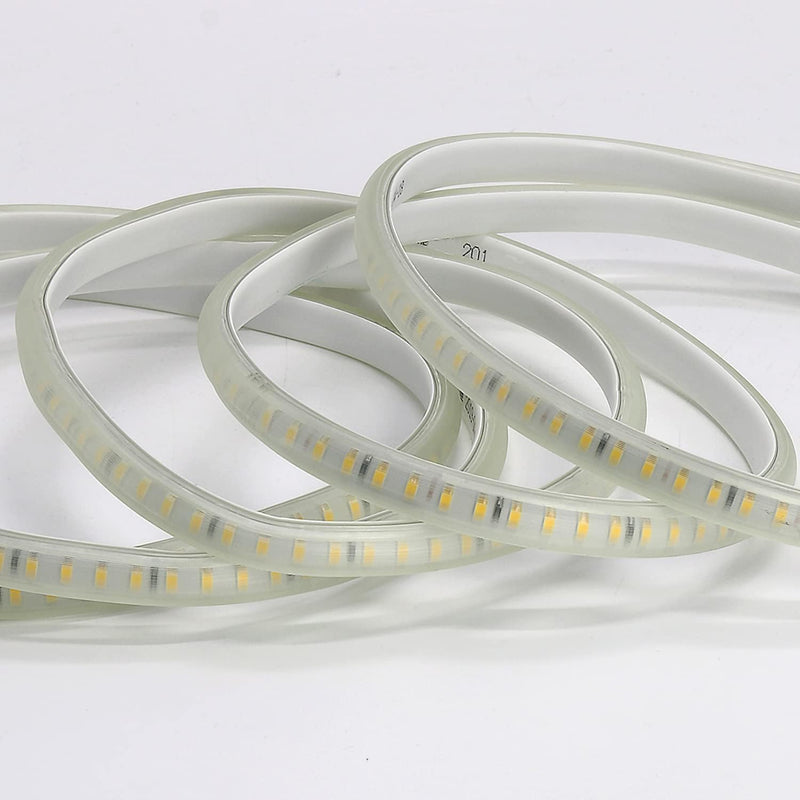 FOLGEMIR 8m Kalt Weiss LED Band ohne Leitungsdraht, 2835 SMD 120 Leds/m Strip, 220V 230V sehr helle