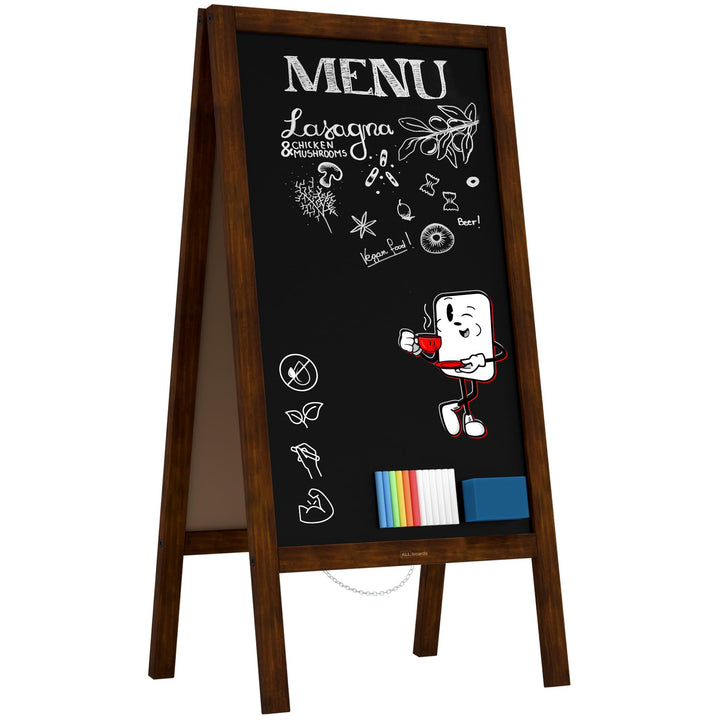 ALLboards Kundenstopper mit lackiertem Holzrahmen 100x60cm, Werbetafel, Gehwegaufsteller, Aufsteller