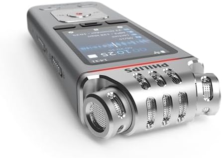 Philips DVT4115 VoiceTracer, Audio Recorder, MP3/PCM, 3 HiFi-Mikrofone, exzellente Fernaufnahme, Ink