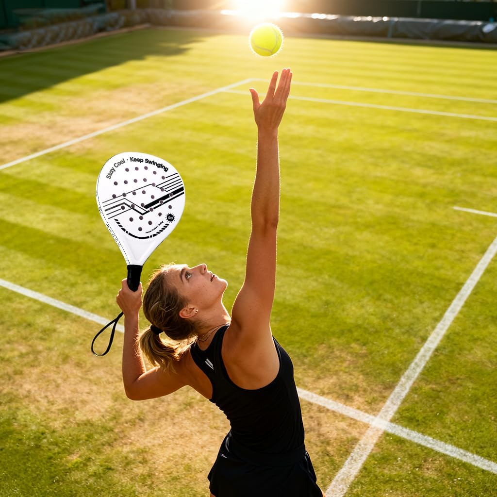 Padelracket 2er-Set mit ABS-Oberfläche und Eva-Schaumkern, für Erwachsene, inklusive Zwei Bällen und