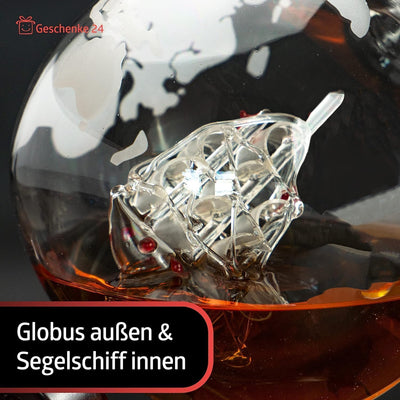 Whisky Karaffe Globus | Whiskey Geschenke für Männer | Weihnachtsgeschenke für Männer | Globus Dekan