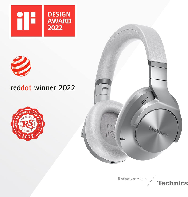 Technics EAH-A800E-S Bluetooth Kopfhörer, Over-Ear mit Noise Cancelling und Mikrofon, einfache Verbi