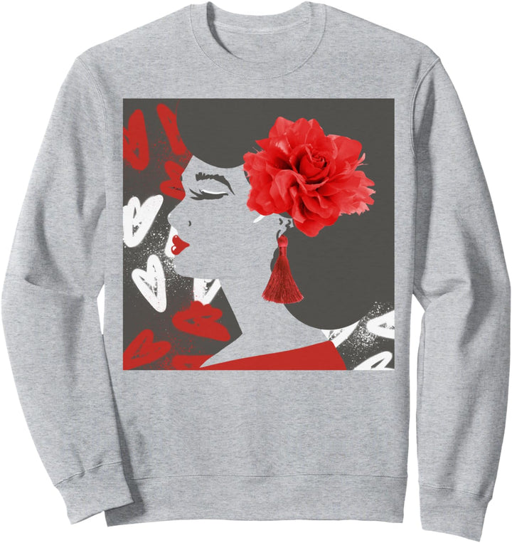 Trendy Graffiti Floral Girl Sweatshirt