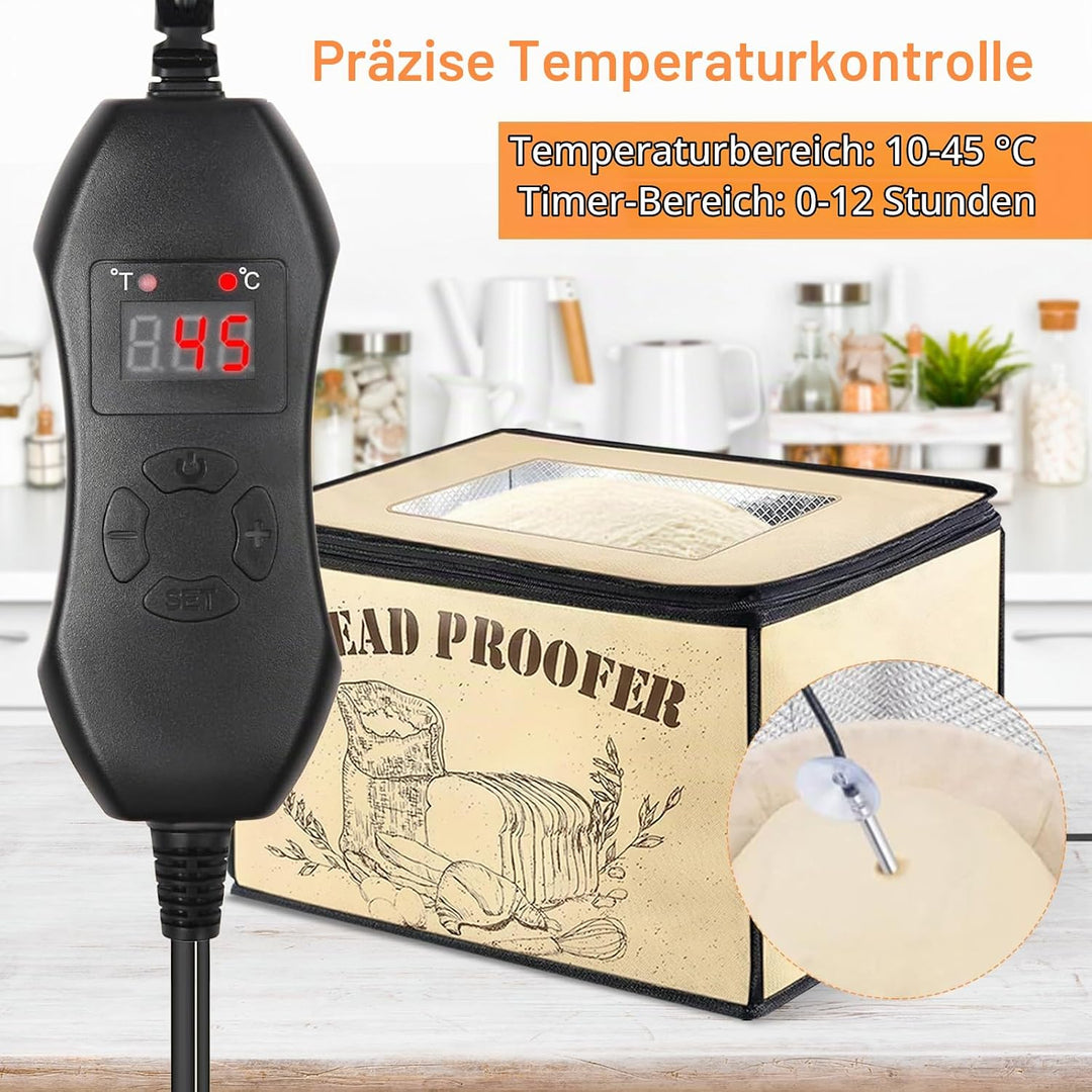 Brot Gärbox, Sauerteigbrot Gärbox mit Einstellbarer Temperatur und Timer, für Selbstgemachtes Brot u