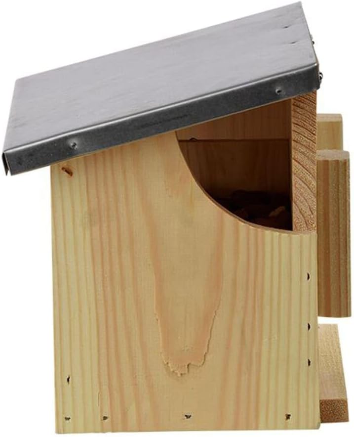 Esschert Design Eichhörnchen Futterhaus doppelt aus, 25,3 x 17,6 x 18,7 cm, Nistkasten, Futterstatio