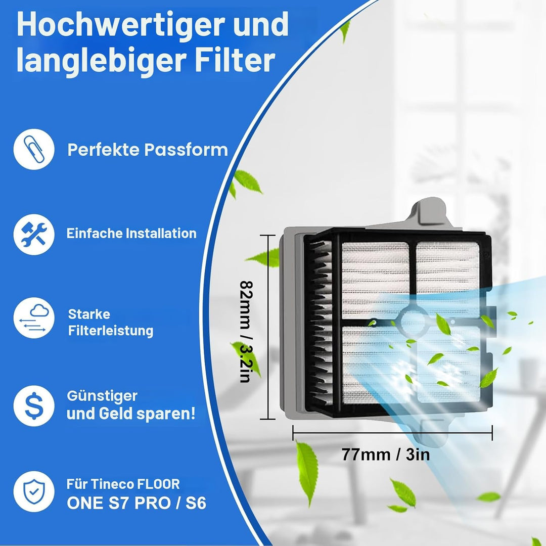 Fixbetter Ersatzbürstenrolle und HEPA-Filter passend für Tineco FLOOR ONE S7 PRO/FLOOR ONE S6 Akku-N