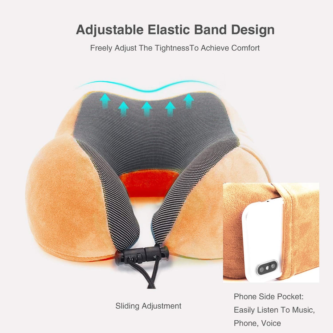 FANDARE Nackenkissen Reisekissen aus Memory-Schaum Neck Pillow Damen Herren Nackenhörnchen Nackenstü