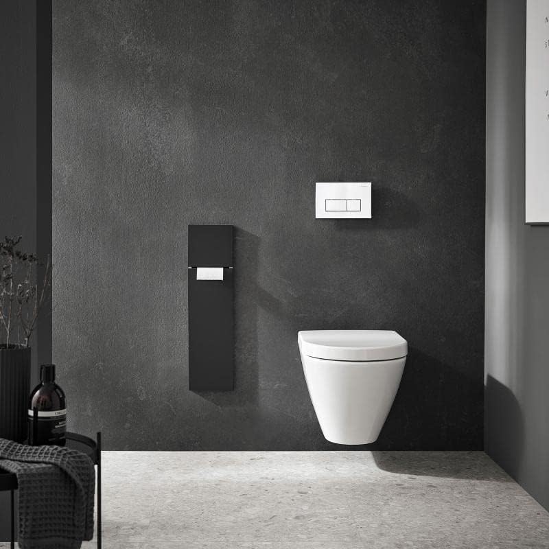 Emco ASIS Pure Unterputz-Schrankmodul für Klobürstengarnitur, Badezimmerschrank mit Toilettenpapierh