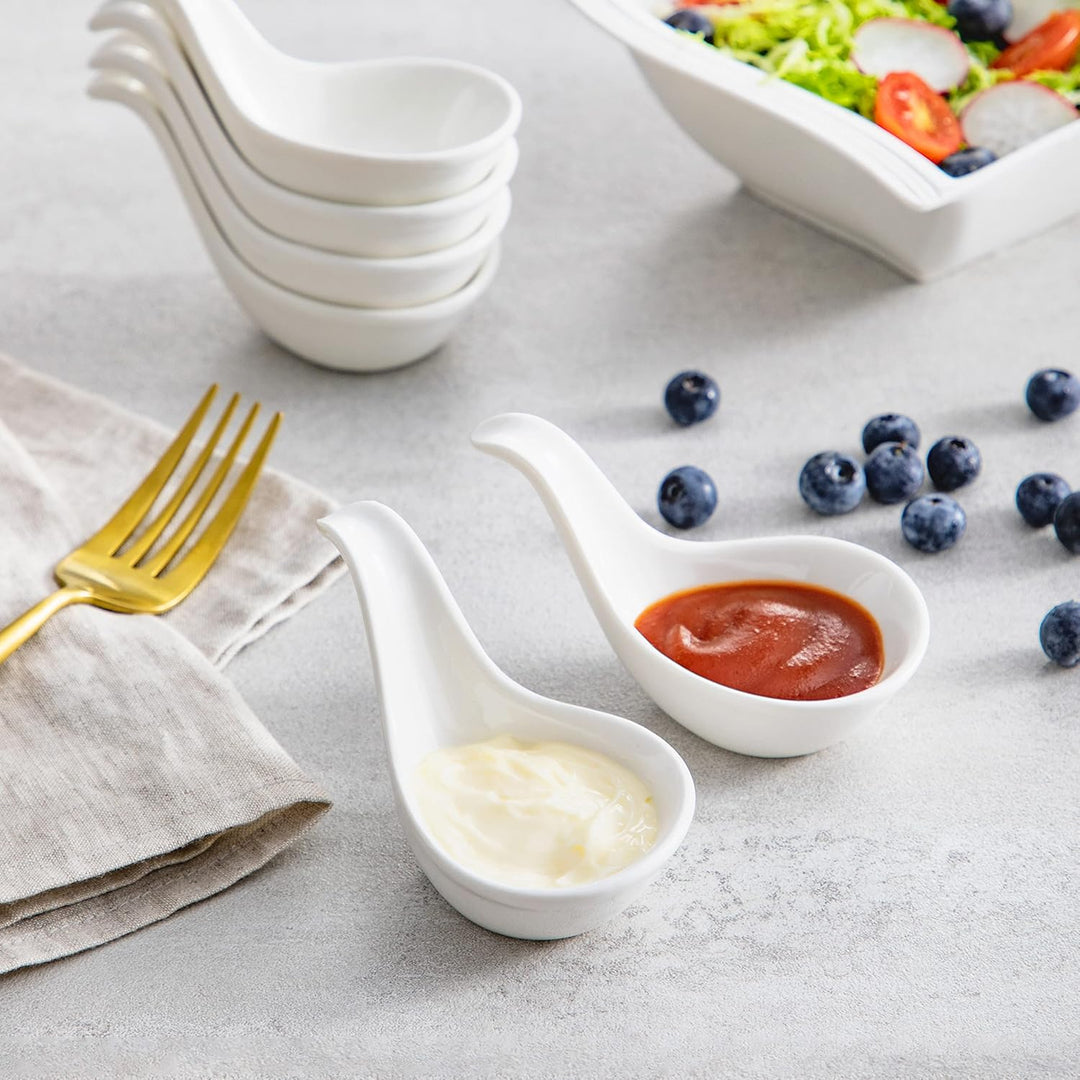 MALACASA, Serie Ramekin.Dish, 6-tlg. Set MINI Porzellan Dessert Schälchen für Nuss, Snack, Vorspeise