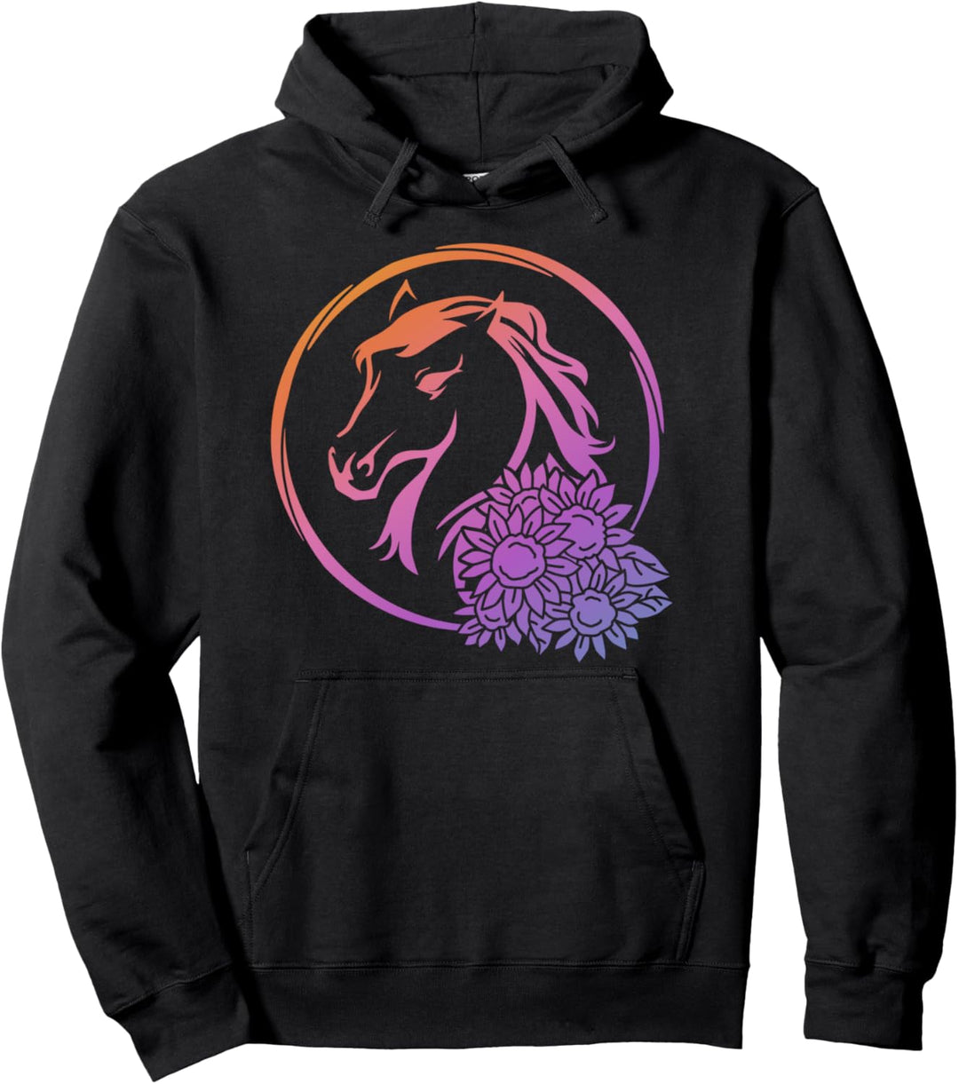Süsses Pferde Mädchen Design Reiterin Horse Girl Grafik Pullover Hoodie