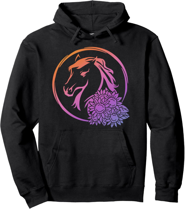 Süsses Pferde Mädchen Design Reiterin Horse Girl Grafik Pullover Hoodie