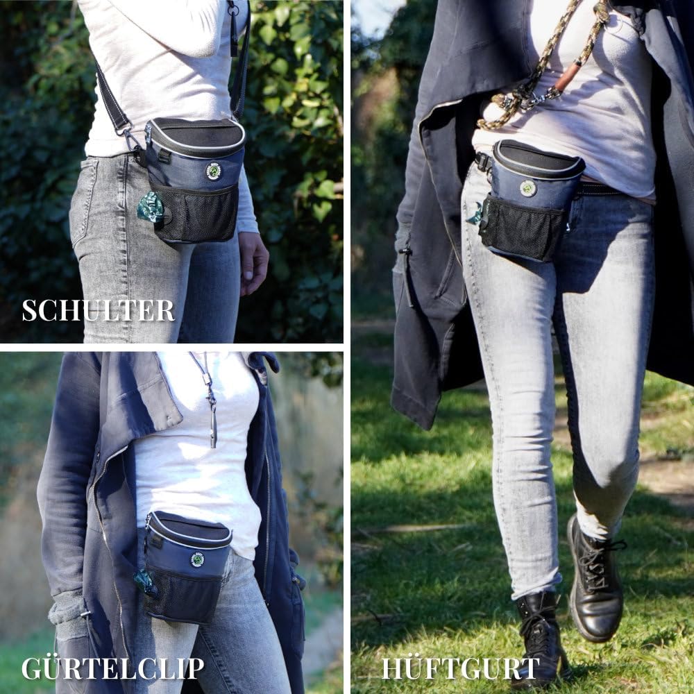 GIZZY® DAS ORIGINAL | Leckerlitasche für Hunde + REGENHAUBE | Leckerlibeutel für Hunde mit praktisch