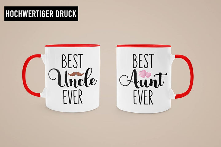Trendation - Bester Onkel und Beste Tante Geschenk Set Tassen Geschenkidee für Tante und Onkel Gebur