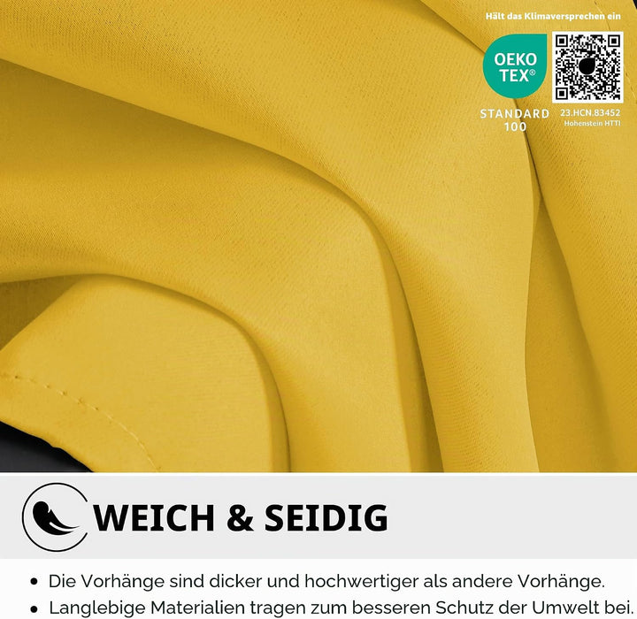 Deconovo Verdunkelungsvorhang Kälteschutz Gardinen Schlafzimmer Kälteschutzvorhang Blickdicht, 138x1