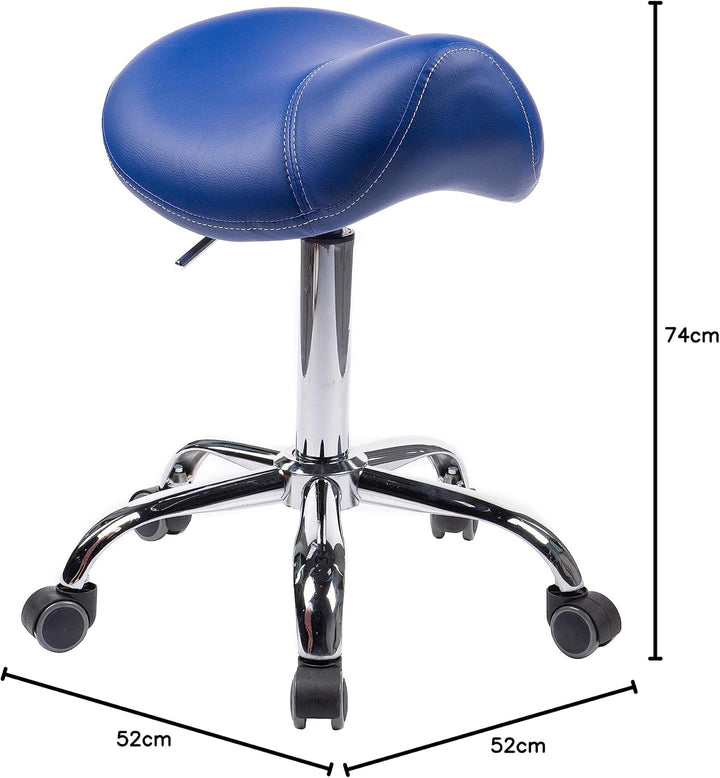 1stuff® Sattelhocker Sattelstuhl MULY - Sitzhöhe bis ca. 74cm - ergonomischer Rollhocker Bürohocker