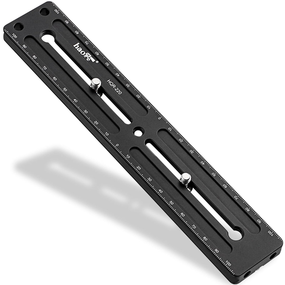 Haoge HQR-220 220 mm Mehrzweck-Schnellwechselplatte für Kamerastativ, Kugelkopf, Klemme für Arca Swi