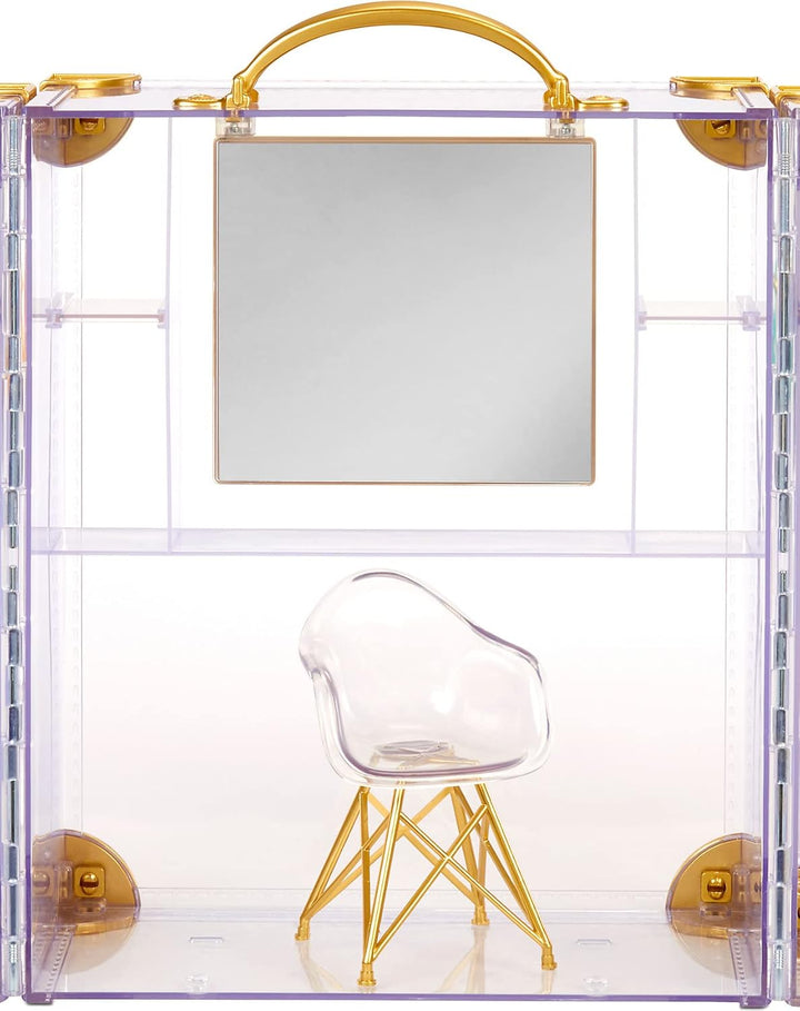 Rainbow High Deluxe Fashion Closet Spielset – 400+ modische Looks! Tragbarer transparenter Acryl-Spi