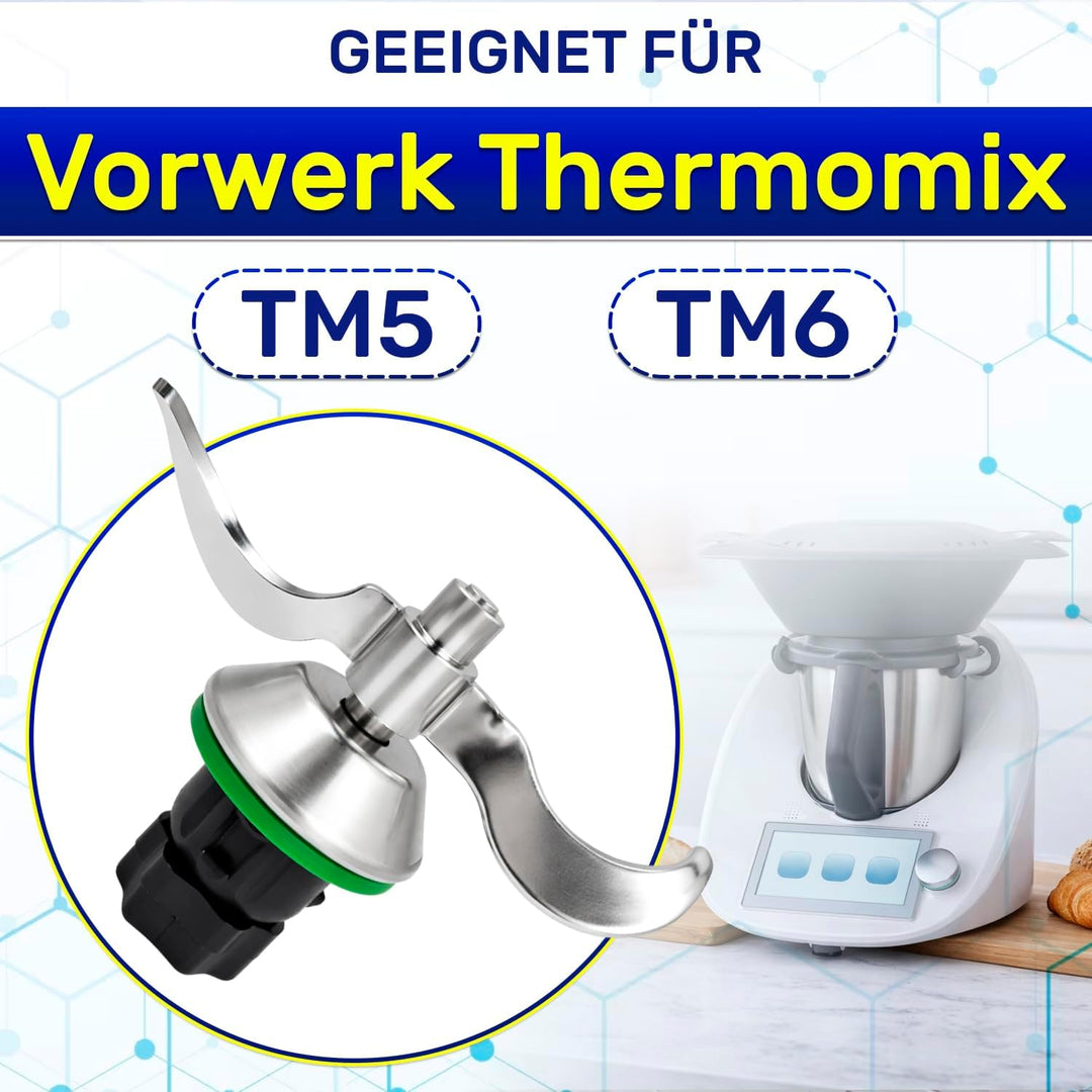 MONTERAL Teigmesser für Thermomix TM6 TM5 mit Dichtungsring - Messer für Vorwerk Küchenmaschine ist