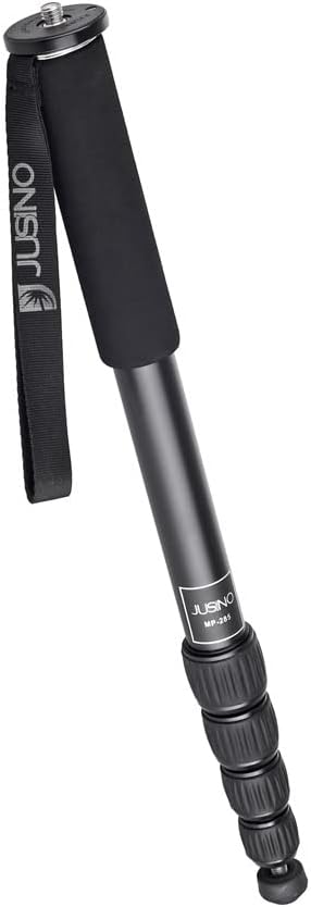 JUSINO MP-285 Leichtes Aluminium Monopod mit 5 Segmenten Aluminium-Monopod (150-164cm max. Höhe) MP-