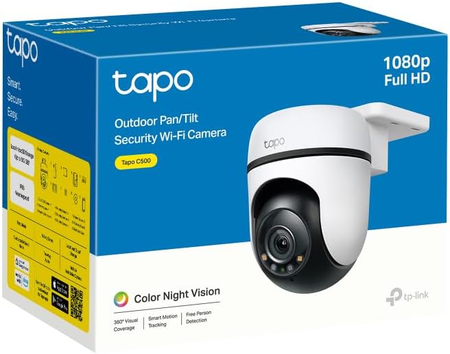TP-Link Tapo C500 WLAN Überwachungskamera Aussen, 360° Sichtbereich, 1080p Auflösung, Bewegungserken