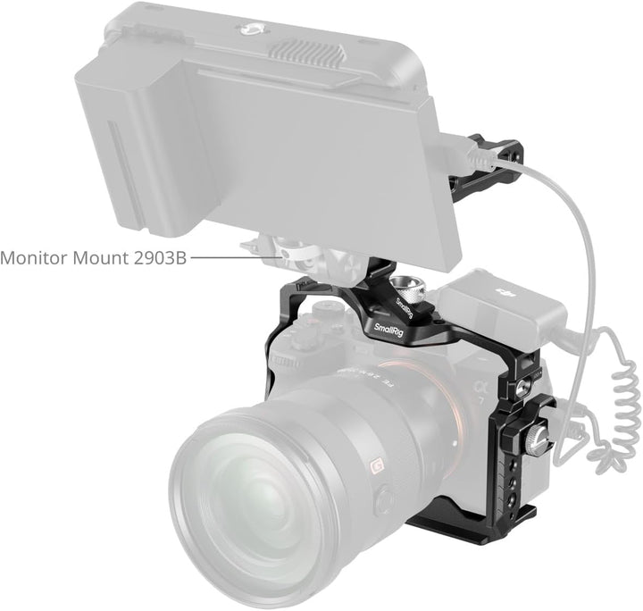 SMALLRIG A7 IV Käfig Cage mit oberem Griff und HDMI-Kabelklemme, Basis Kit für Sony Alpha 7 IV/Alpha