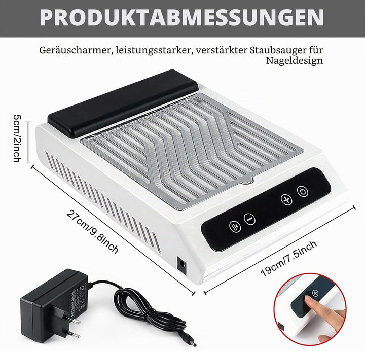 Staubabsaugung Für Nägel, Leistungsstarker Nagelstaubsauger Mit Filter 3700RPM, Leiser Nagelabsauger