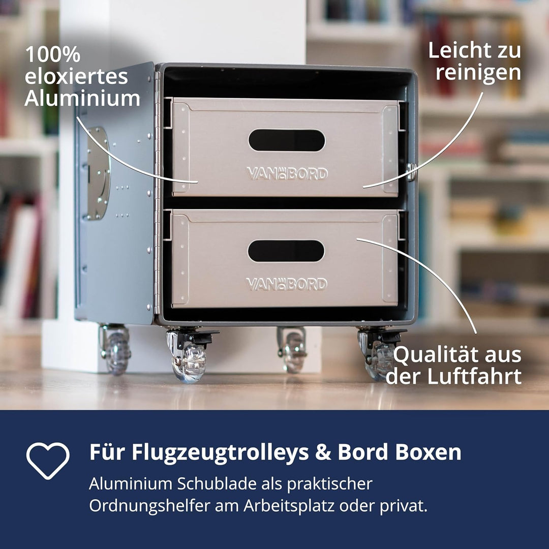 Einschub Aluminium, Schublade, Schubkasten, Drawer, Zubehör für Flugzeugtrolleys, Airline Trolleys u