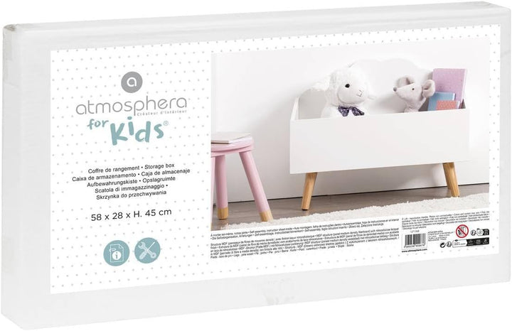 Kindertruhe Wolke weiss - Weiss - Atmosphera créateur d'intérieur L. 58 x l. 45 x H. 28 cm Weiss, L.
