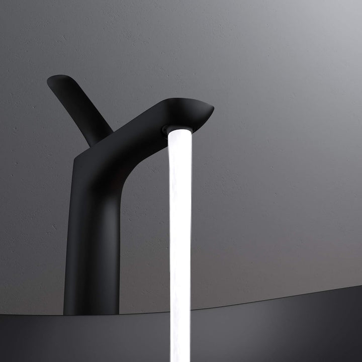 Mai & Mai Armatur Wasserhahn Bad Schwarz matt WAM-7201 | Waschbeckenarmatur 28cm hoch | Badinstallat