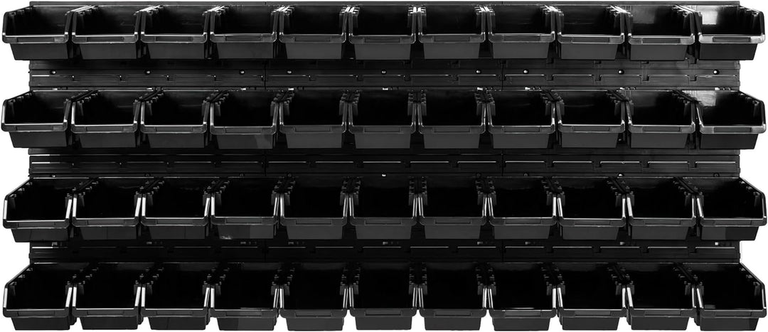 SimpleThing Lagersystem Werkstattregal | 172 x 78 cm | 44 stck. Box | Wandregal mit Stapelboxen - Wa