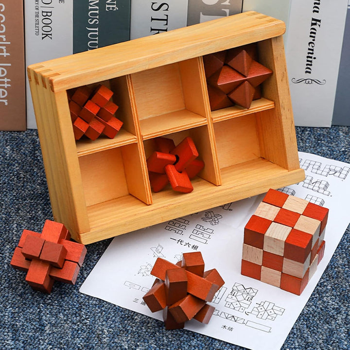 Knobelspiele Holz, 3D Knobelspiele für Erwachsene, Geschicklichkeitsspiele Erwachsene, Geduldsspiel