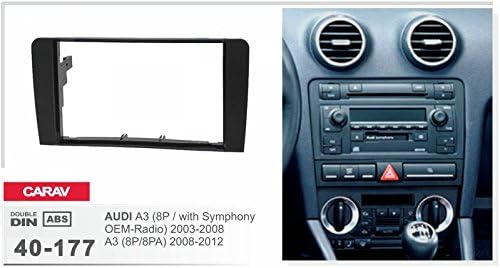 CARAV 40-177* doppel DIN Autoradio Radioblende mit Metallrahmen für Audi A3 8P mit Symphony OEM Radi