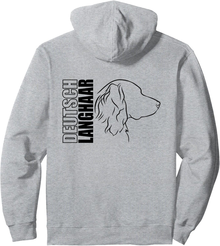 Deutsch Langhaar Profil Hunderasse Hund Hunde Pullover Hoodie