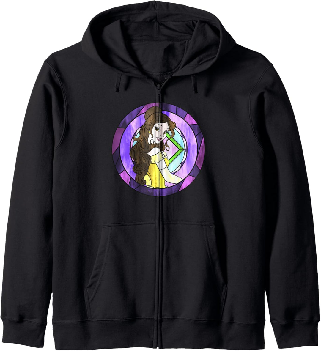 Disney Beauty And The Beast Belle Pose Neon Stained Glass Kapuzenjacke