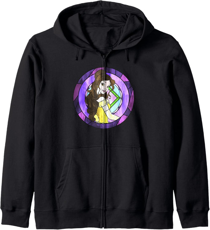Disney Beauty And The Beast Belle Pose Neon Stained Glass Kapuzenjacke