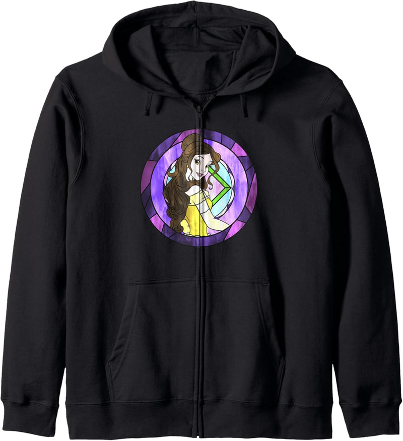 Disney Beauty And The Beast Belle Pose Neon Stained Glass Kapuzenjacke