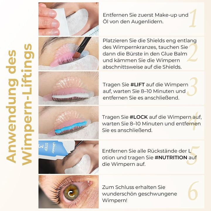 Libeauty Wimpernlifting Set, Korean Style Lash Lifting Set für natürlichen Schwung, hält 4–6 Wochen,