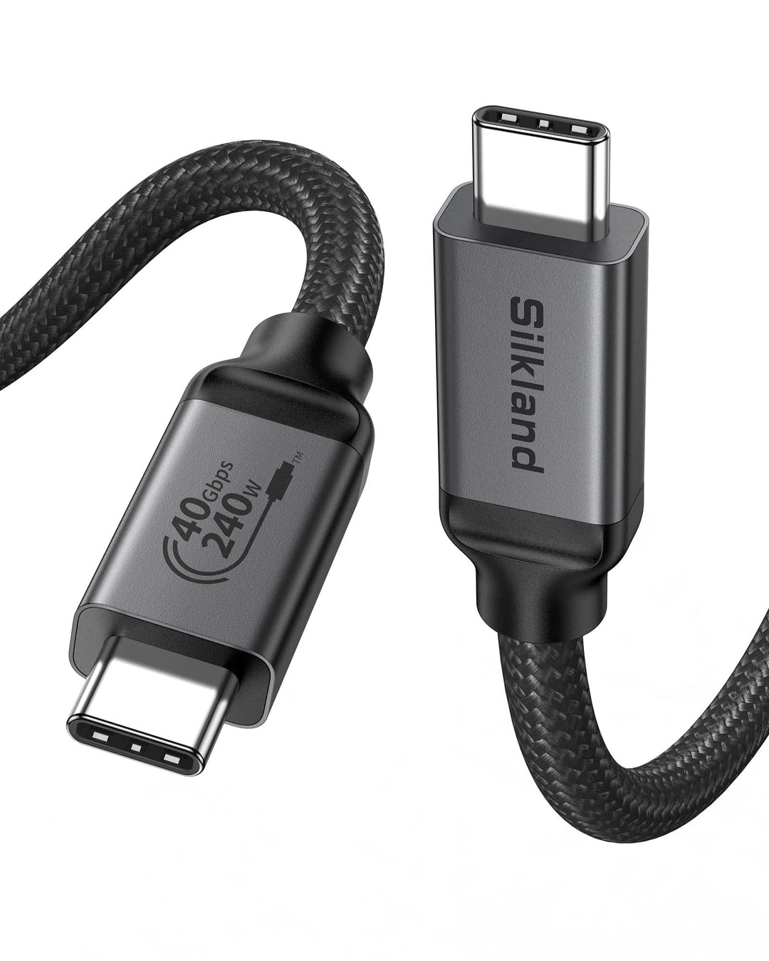 Silkland Zertifiziert USB4 Kabel mit Thunderbolt 4 Kabel, 40Gbps Datenkabel, PD3.1 240W 48V 5A Ladek
