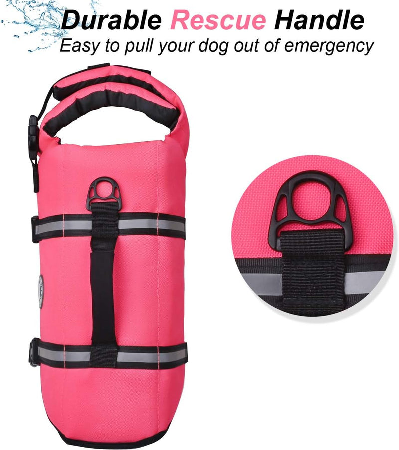 VIVAGLORY Ripstop Hunde Rettungsweste für Kleine Mittel Grosse Hunde Bootfahren, Hund Schwimmweste m