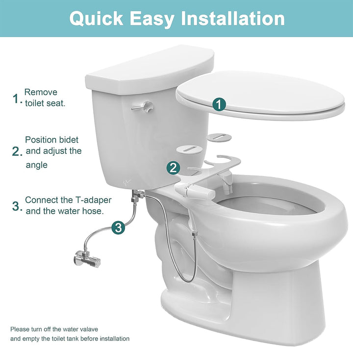 Bidet Aufsatz für Toilette - WITHLENT minimalistisches Bidet für Toilette mit nicht elektrischer Dop