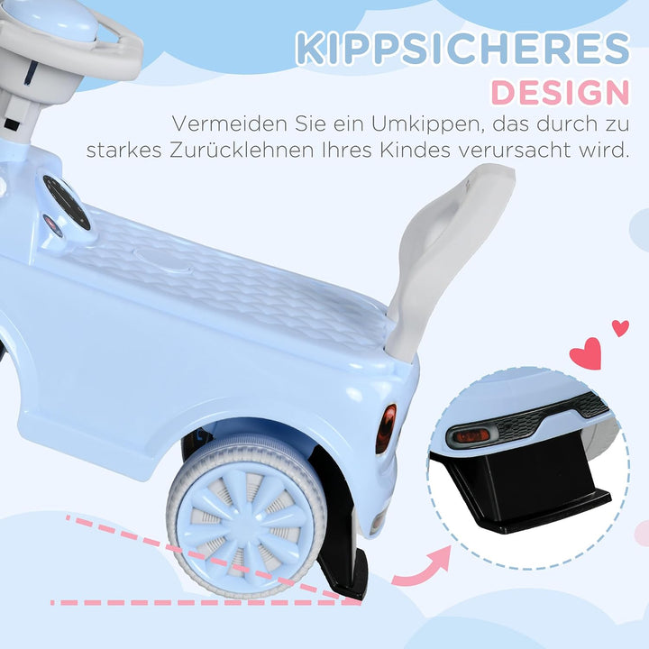 AIYAPLAY Rutschauto Rutschfahrzeug Kinderfahrzeug für 18-36 Monate Kinder Hellblau, Hellblau