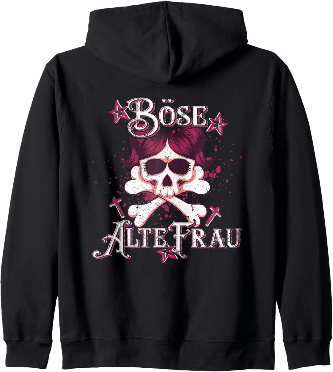 Böse Alte Frau Rockerin Kapuzenjacke