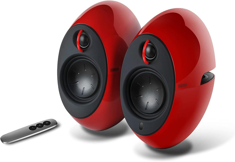 EDIFIER Luna E25 Design-Lautsprecherset mit Bluetooth (74 Watt), rot rot glänzend, rot glänzend