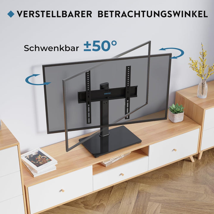 BONTEC TV Standfuss TV Ständer Schwenkbar für 26-55 Zoll LCD LED OLED Plasma Flach & Curved Fernsehe