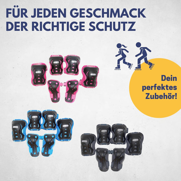 Best Sporting Schützer Set HQ für Kinder I Ellenbogenschoner/Handrückenschoner/Knieschoner I hochwer